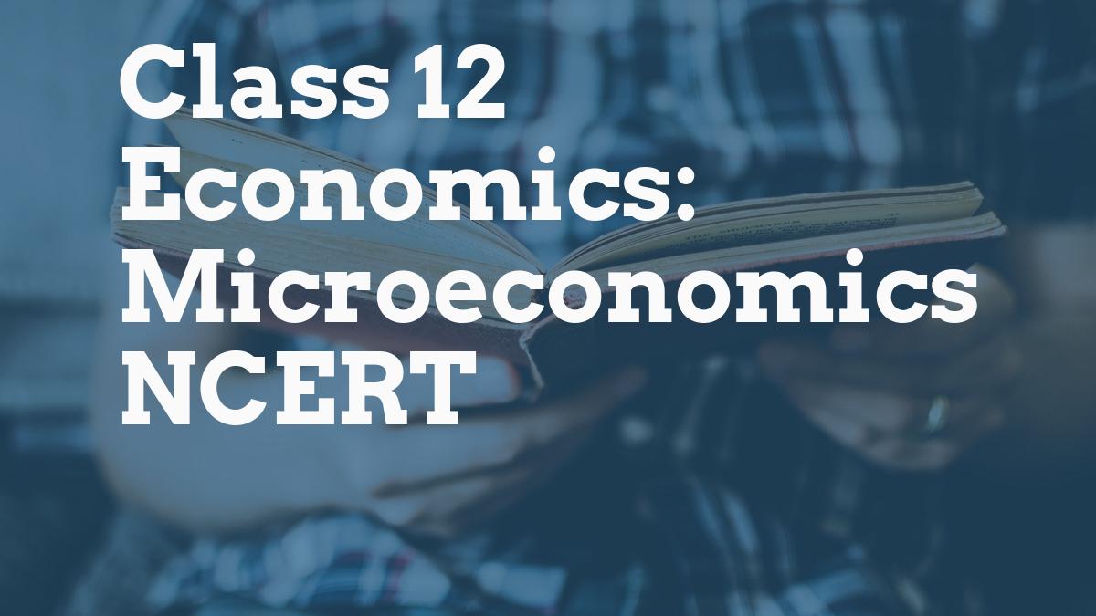 Class 12 Economics: Microeconomics NCERT